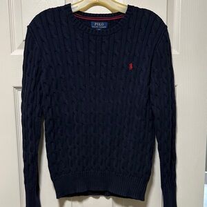 Polo by Ralph Lauren youth Dark Blue Cable Knit Sweater